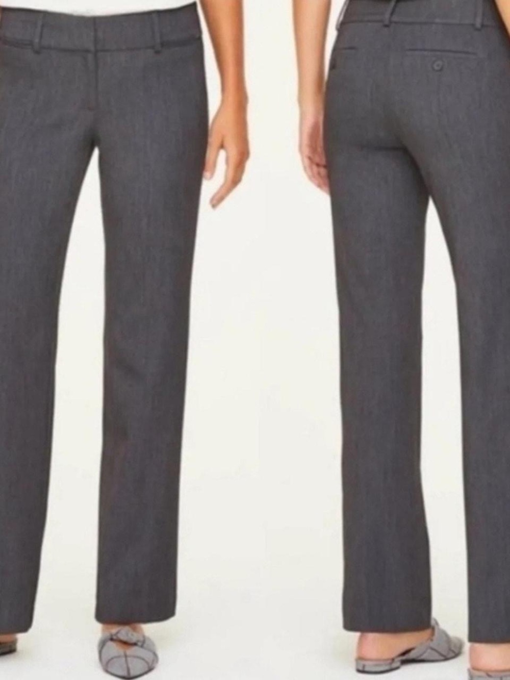 LOFT Gray Straight-Leg Dress Pants